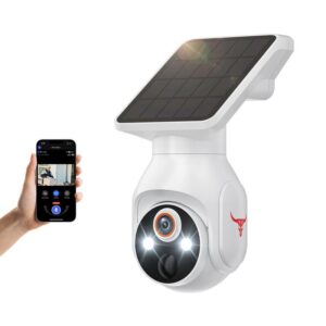 Drahtlose Solar-Sicherheitskamera für den Außenbereich, 1080P batteriebetriebene WiFi-Überwachung, Menschenerkennung, Farbnachtsicht, 2,4G WiFi, Live-Ansicht und Cloud-Speicher